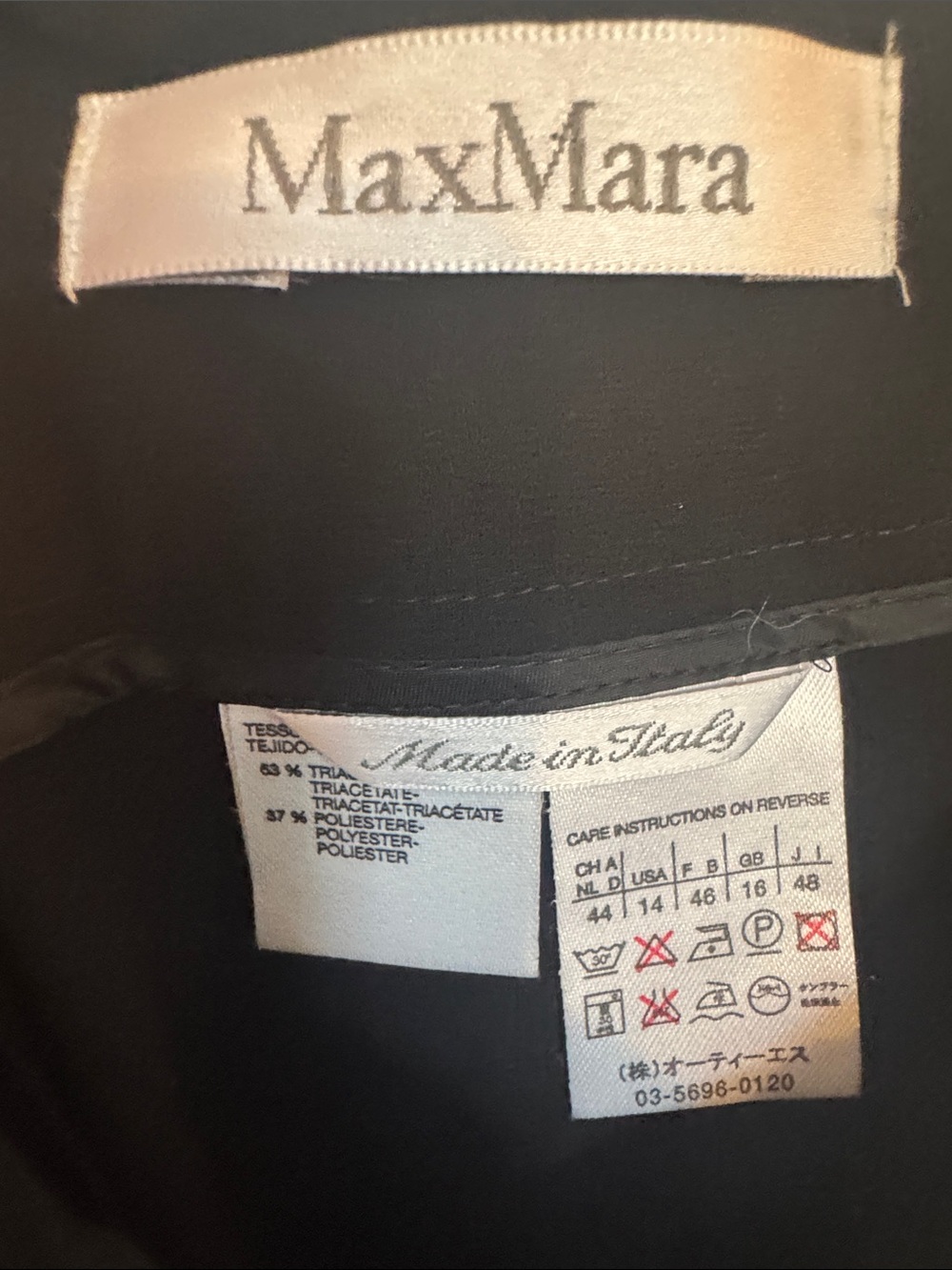 MaxMara Black Draped Midi Skirt - US 14 - Picture 3 of 3